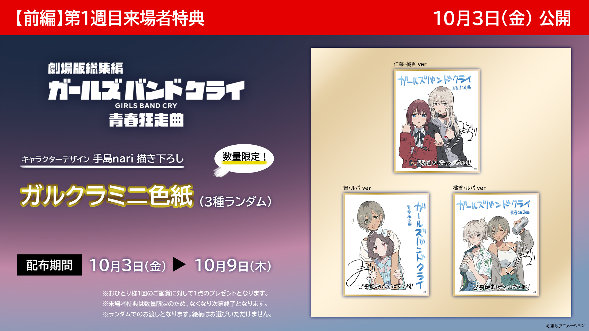 劇場版総集編 ガールズバンドクライ【前編】青春狂走曲』第1週目来場者 